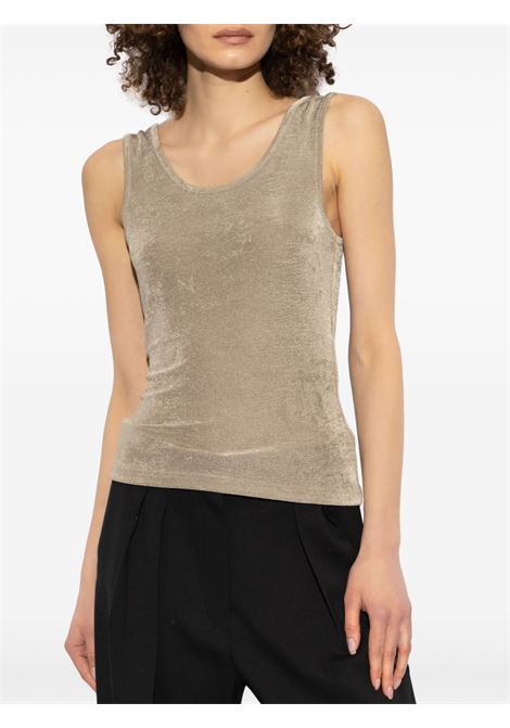 Beige scoop-neck tank top Ami paris - women AMI PARIS | FTK145JE01100952